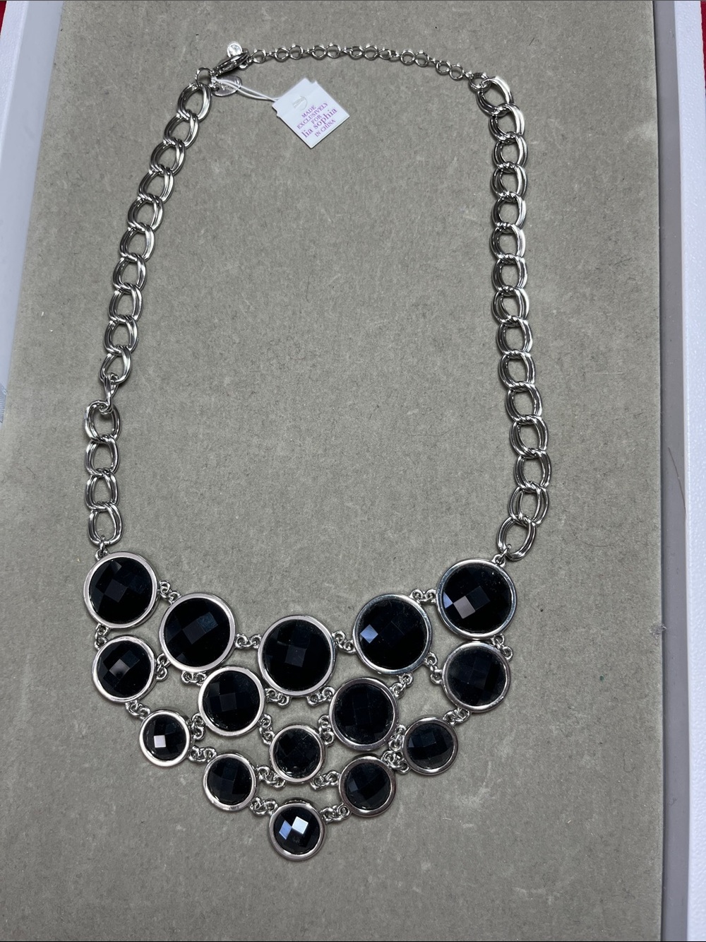Lia Sophia black and silver necklace